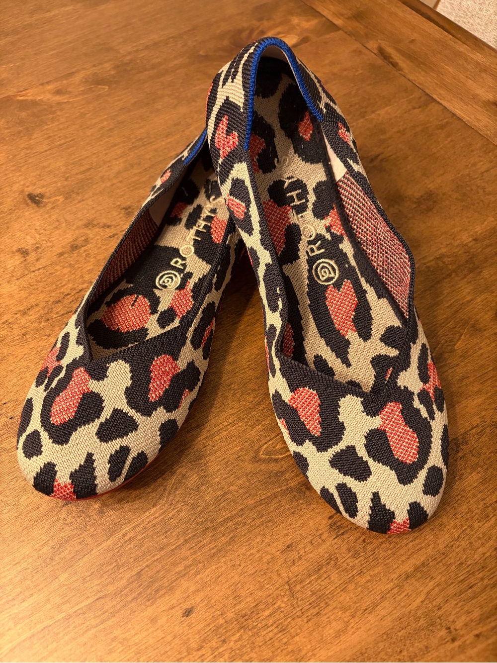 Rothy’s Leopard Print Slip-On Ballet Flats - Beige Black Red